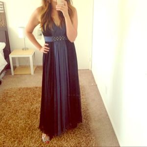 Long grey and black evening dress NWT