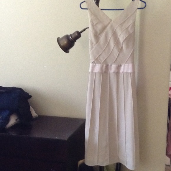 Flirty taupe cocktail dress