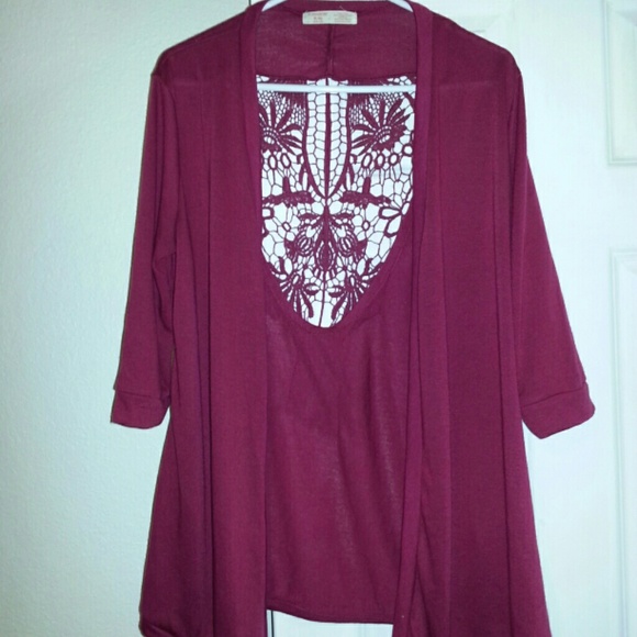 Burgundy cardigan