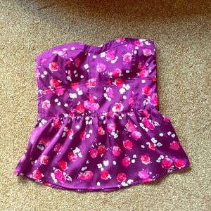 Silky Floral Tube Top NWOT