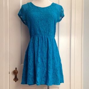 pretty blue lace dress