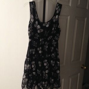 Hot Topic Flying Skull Chiffon Dress
