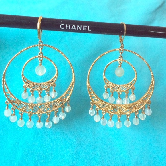 Gold Chandelier Earrings - Picture 1 of 1