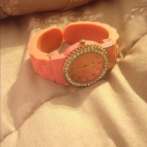 Pink/Orange and Gold Watch