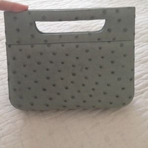 Ostrich Leather Pale Blue Clutch 😉
