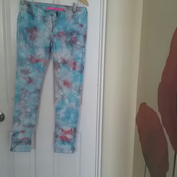 Red and blue Tie Dye Jeans