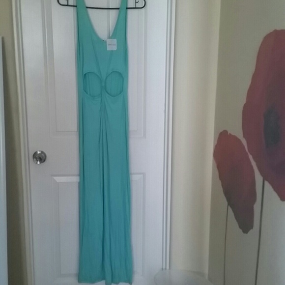 Teal blue maxi dress