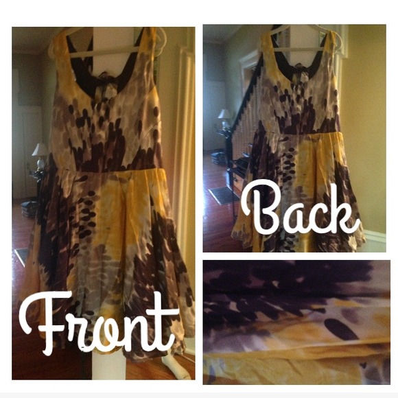 MINUET yellow,black,and grey boutique dress