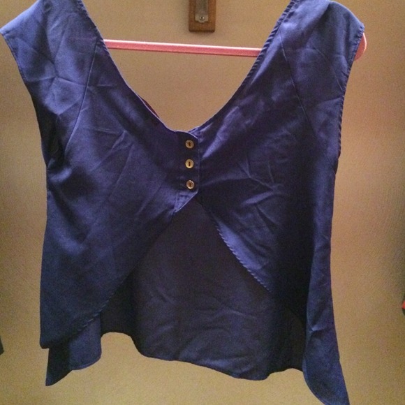 Royal blue open back top