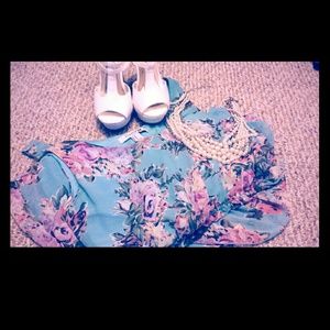 Floral hi-low dress