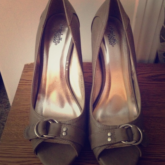 Peep toe tan wedges worn only a couple times