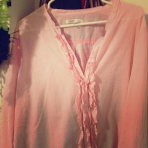 Coral/white stripped dress shirt