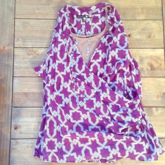 Designer Lafayette 148 NY Silk Cotton Top