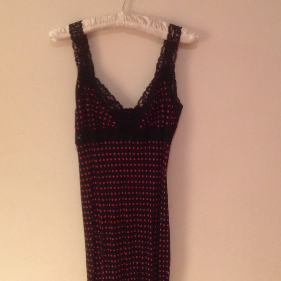 Vintage black & hot pink Betsey Johnson slip dress