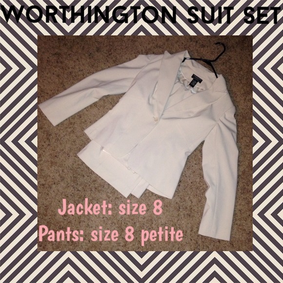 White/cream Worthington suit jacket & pants - Picture 1 of 4