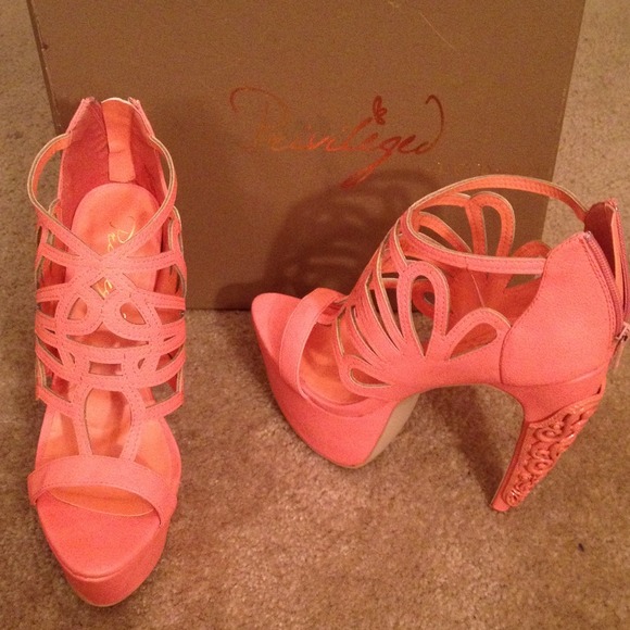 Coral heels from Akira Chicago.