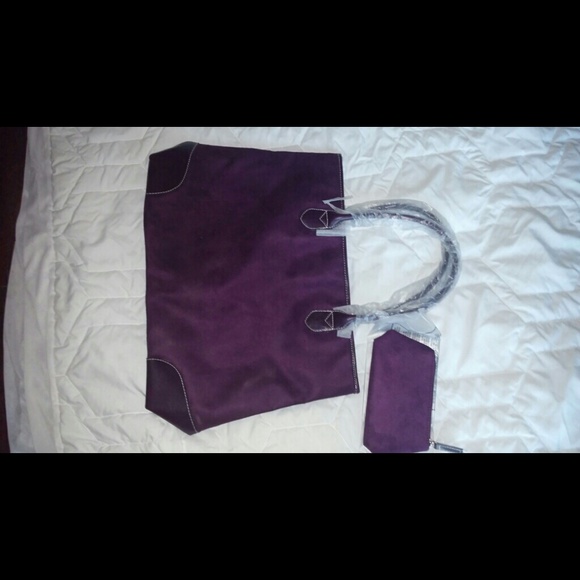 Wine color purple handbag purse NEW nice w wallet