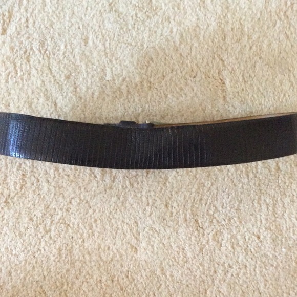 Black belt - lizard embossed top grain cowhide