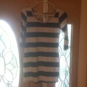 Black/white striped dress