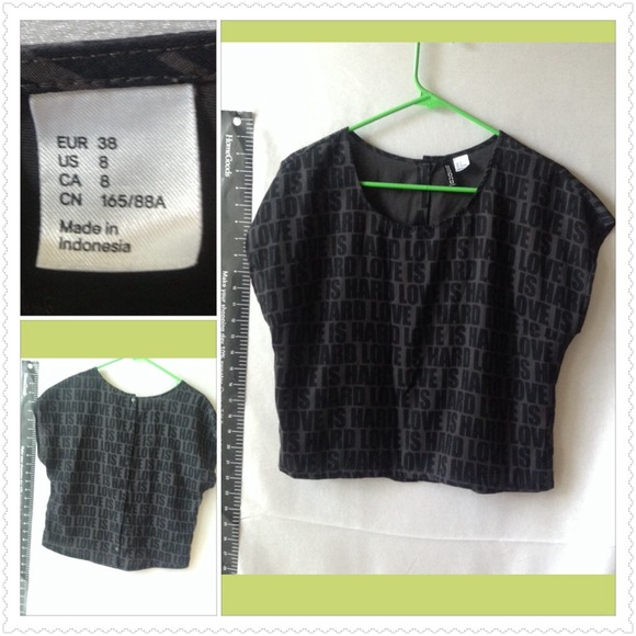 Black mix letter top from H&M.
