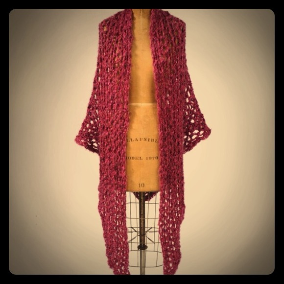 Beautiful Vintage Boho Mohair Crochet Shawl