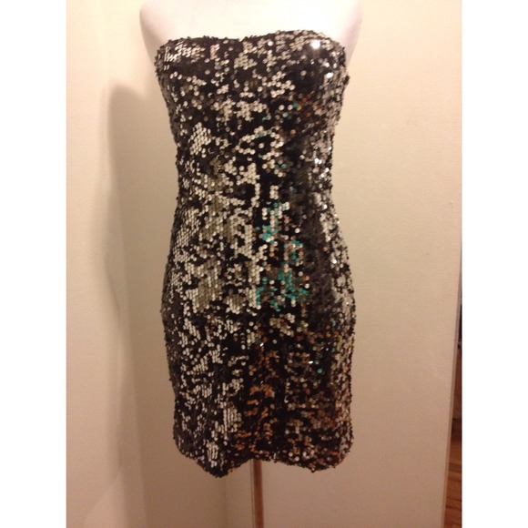 Strapless Sequined Dress