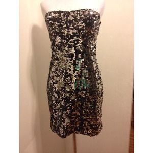 Strapless Sequined Dress
