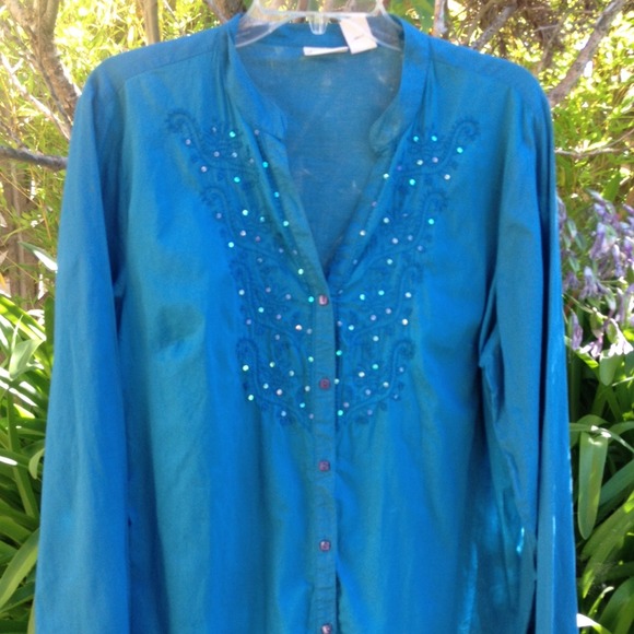 💠Teal top 100% cotton!St.John's Bay!💠 - Picture 2 of 4