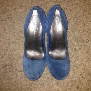 Jessica Simpson Blue Suede Wedges