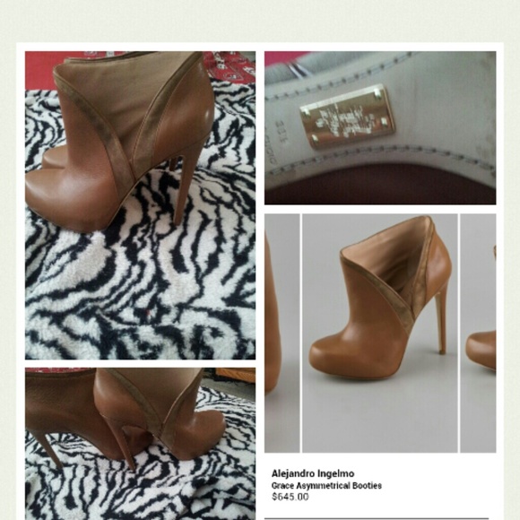 Alejandro ingelmo suede brown assymetrical booties