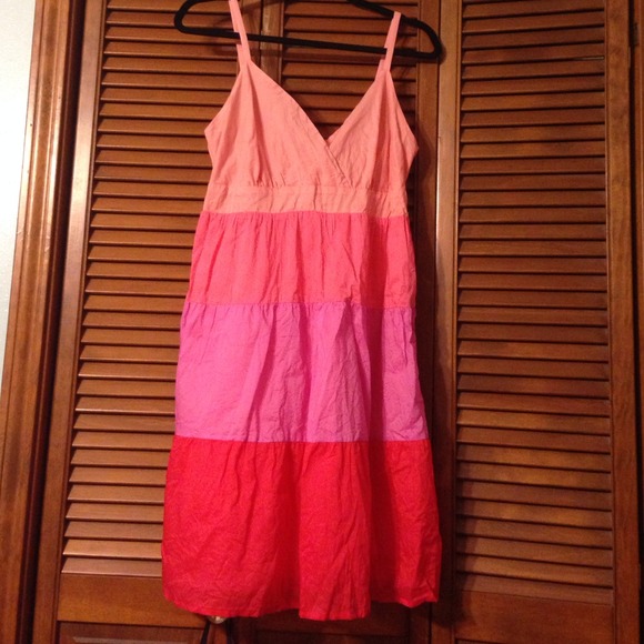 Red, pink and coral sundress