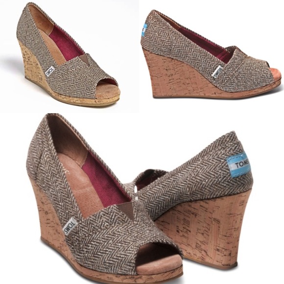 Tom's Metallic Herringbone Wedge