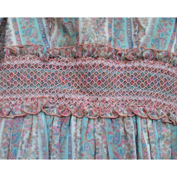 ✋SOLD✋Vintage Blue and Pink Floral Dress - Picture 3 of 4