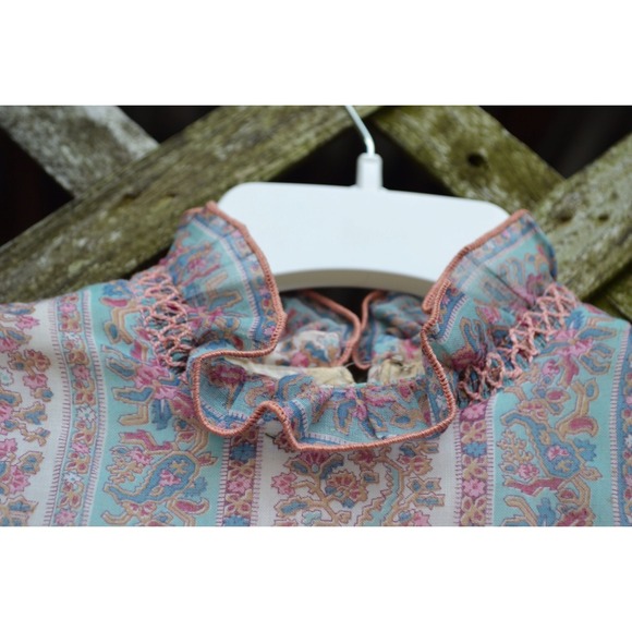 ✋SOLD✋Vintage Blue and Pink Floral Dress - Picture 4 of 4