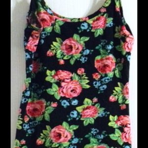 Very Beautiful Rose Print Spaghetti Strap Top