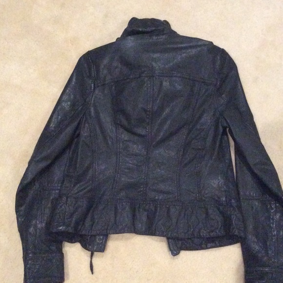 All Saints black leather moto jacket - Picture 2 of 4
