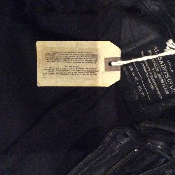 All Saints black leather moto jacket - Picture 3 of 4