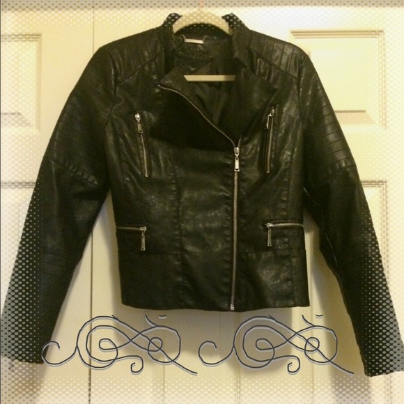 Today ONLY. Discount:).   Black motorcycle jacket.