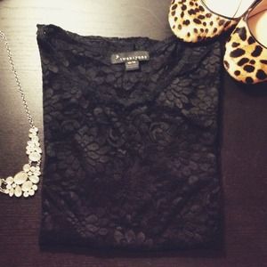 Black lace tee