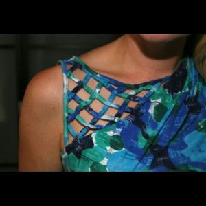 Anthropologie patterned top and black cardigan