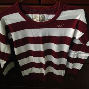 Hollister Striped Maroon Sweater