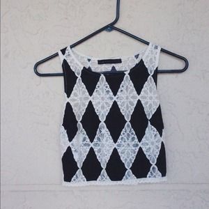 Forever 21 diamond and lace crop top