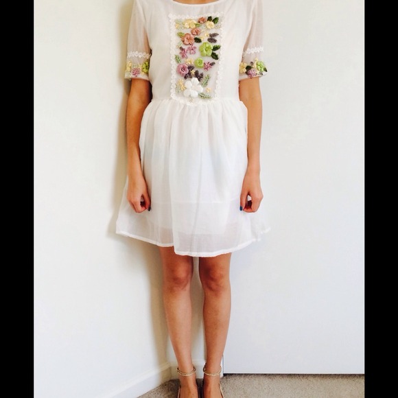 White floral dress
