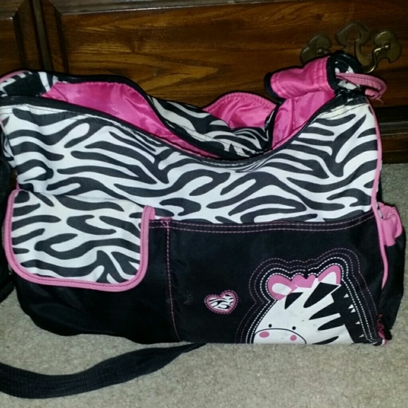 Zebra print diaper bag
