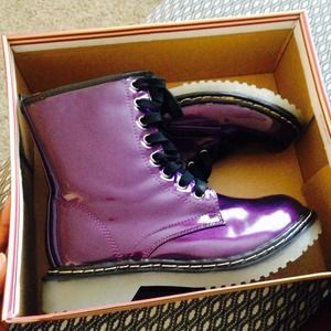 Dark purple combat boots