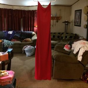 Red long dress