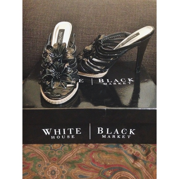White & Black Heels (Flower)