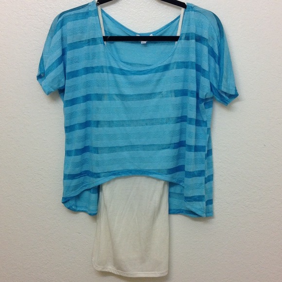 High-low crop top with tank - Picture 1 of 2