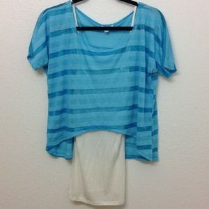 High-low crop top with tank