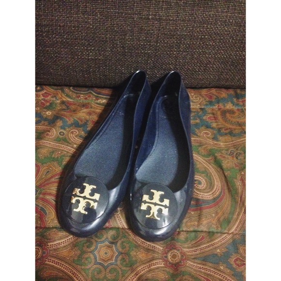 Tory Burch Navy Blue Jelly Ballet Ballerina Flats